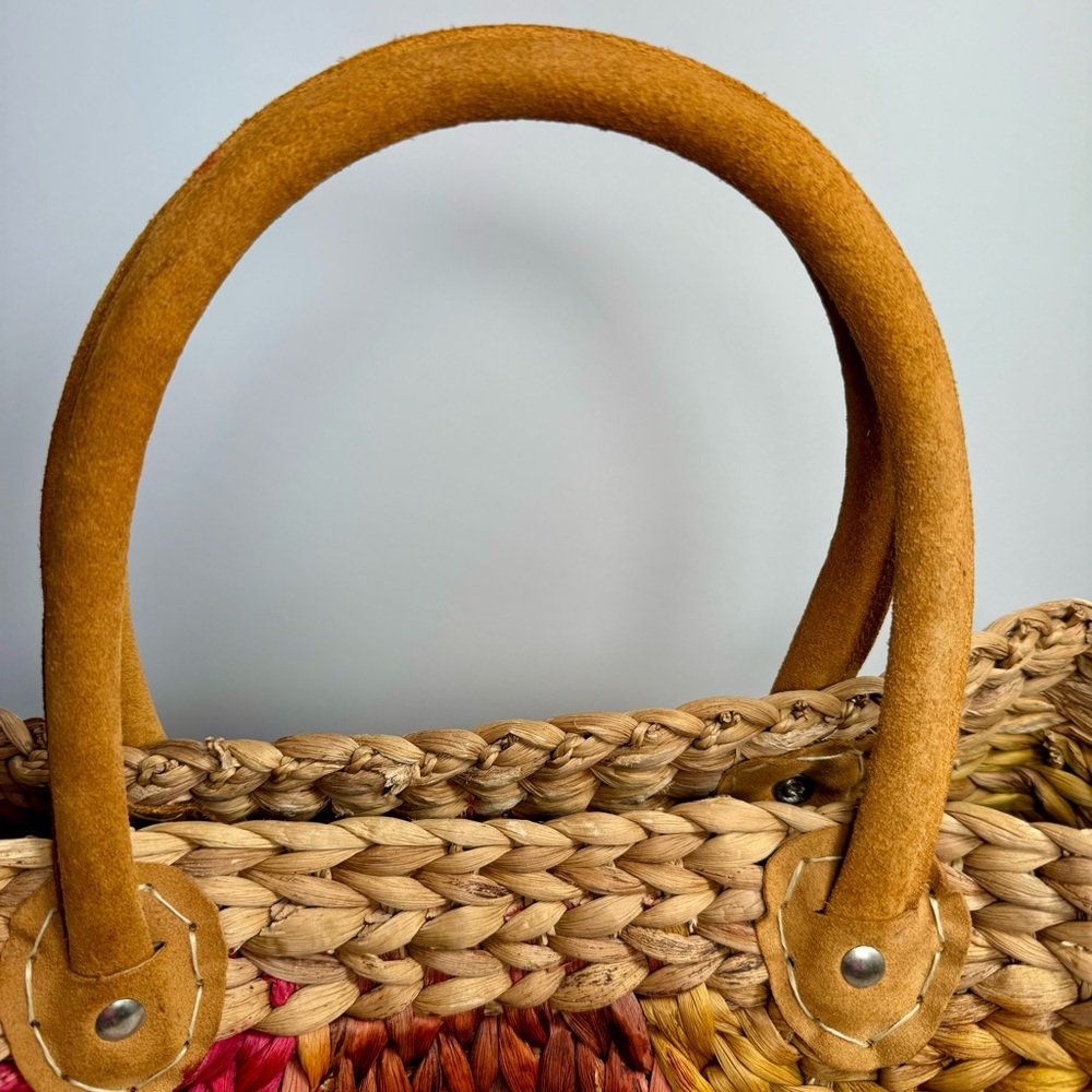 Pre-Owned Vinatge Rectangular Harvest Basket Bag … - image 2